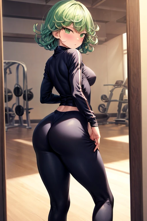 (((1 girl))), (Tatsumaki of a punch man), (short green hair), (green eyes), small chest, (((wearing bikini))), (full body view), (no motel room), (((slender, muscular legs))), thin waist, stomach muscles, big ass, (((full body photo))), black high heel shoes, (showing her ass to me) , (((grumpy))), (HDR), eye flare, extended eyes, extended eyes, Moody, anime, minimalism, anime style, ray tracing, Cinematic lighting, Cinematic lighting, shine, shine, Artifacts JPEG, bright light, god rays, ray tracing, drop shadow, panorama, Sony FE, from behind, Underneath, Underneath, UHD, master piece, precise, precise, anatomically correct, Super Detail, high quality, best quality, very high, 16k