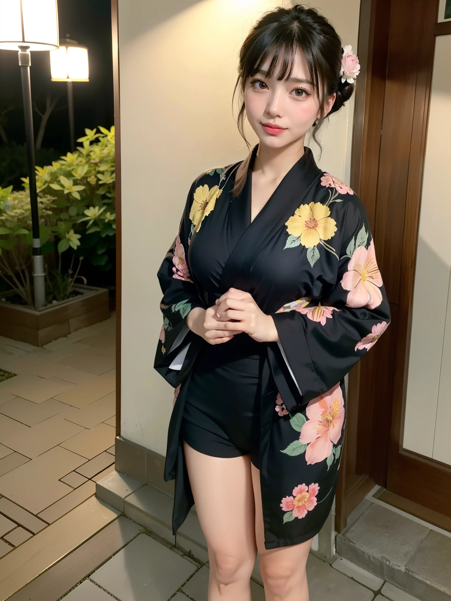 (masterpiece, highest quality:1.4), Beautiful Face, 8k, 85mm, Absurd, (Miniskirt floral yukata:1.4), Face close-up, violet, Gardenia, Delicate girl, alone, night, View your audience, Upper Body, Film Grain, chromatic aberration, Sharp focus, Face Light, Professional Lighting, Sophisticated, (smile:0.4), (Simple Background, Bokeh Background:1.2), detailed aspects,(((Show one breast:0.57))),((Very young and immature & Very large breasts:0.4),(Pink fashion glasses:0.6),(Showing anus from the front:0.2),(Yukata Lift),(Beautiful pussy line),(Miniskirt kimono),(Embarrassed and crying),(Embarrassed and peeing),(Cheeks turn red from embarrassment),