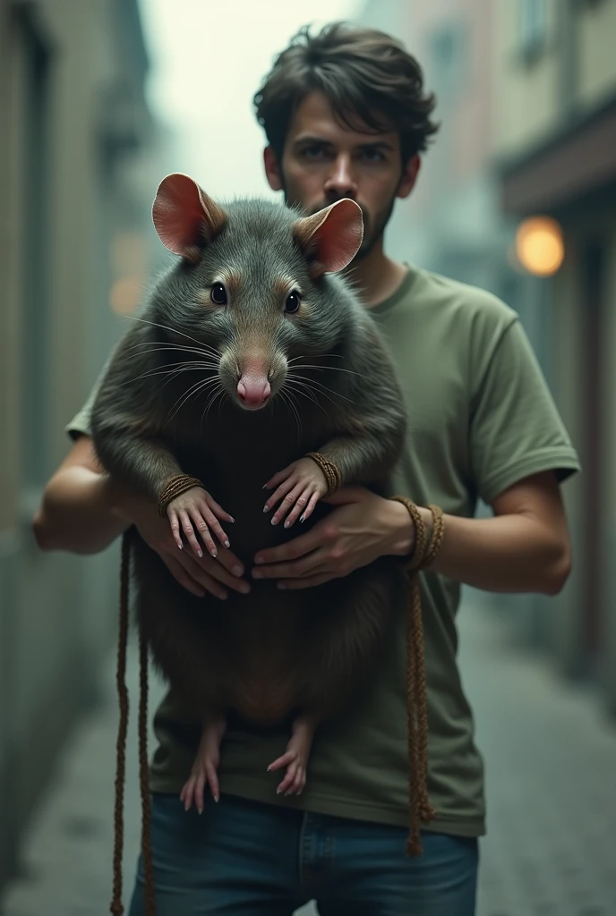 angry rat clenching his fist violently