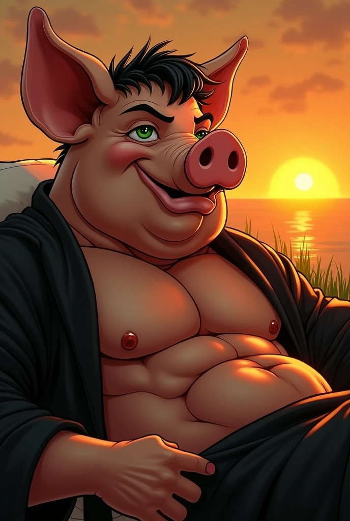 solo, male, (fat), (pig den male): 1.3, light pink body, white belly, large feet. showing feet, sole of foot. Detailed foot, Wet feet, : 1.3, pig tail, bulge, （anatomically correct: 1.7）,  , bullet, Bottom pieces of meat, Gothic farmhouse, Meat dishes, LOTUS POSITION,Color pink clear, lying on the picnic, Knives and Spears, delicate, pieces of meat and sausage, thick, magnificent Farmhouse background, octane rendering, Beautiful features, unique lighting, BBQ Pork Sausage. ,intricate fur,Detailed face,Furry skin texture,Extremely high detail,Full body view,Centered,looking at camera in,8k,Shooting with Hasselblad X1D-50,Max focus,perfect lighting,(best quality), (master part),(ultra detailed),sharp focus, big muscular male, bullet, mature male, of a shirtless, swollen , big  and hems,(   ：1.7)，A masterpiece of skin with veins ,Pig Tail， Show Muscles，Extremely Detailed，(Ultra-Detailed, Perspective:1.0),，Sharp People， Atmospheric, Hyper Photorealism, Hyper HD, Detailed Background, Scenic, Author: Rembrandt, Director: Pino Daeni, Snosco Report, E621, , (Dark Shadows, Wide Dynamic Range, HDR), Full Body View, Centered, Looking at Camera at, 8k, YES, Shooting with Hasselblad X1D-50, Focus Max, Perfect Lighting, (Best Quality), (master part),(ultra detailed),sharp focus,