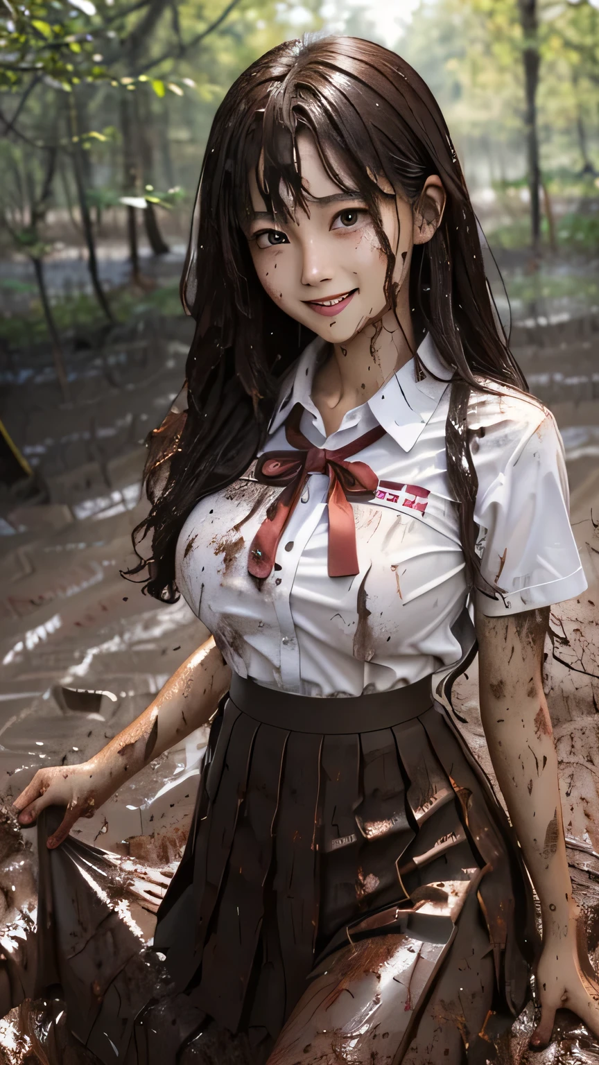 Nipples can be seen through , torn clothes , cloth pieces , (Torn clothes:1.5), (Wet clothes:1.4) , rain