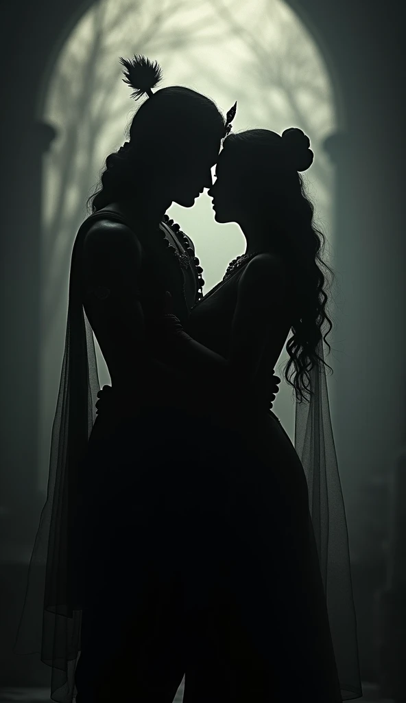 Sexy fat Indian lady ghost with very very big naked tits the size of her head hanging, having doggy style sex with a male human