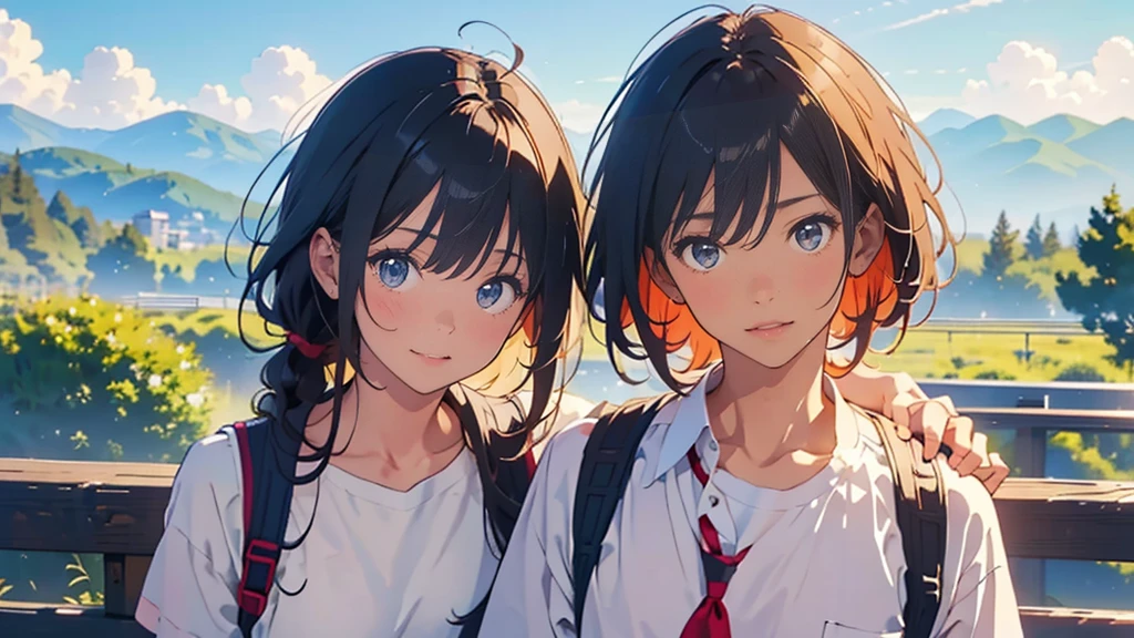 主人公が風に乗って空を舞う姿を描写。背景には広大な空と雲、夢が広がるような壮大な風景。
風が主人公の髪や服を流れるように動かしているのが見える。
「自由」と「解放感」を象徴するダイナミックな構図。