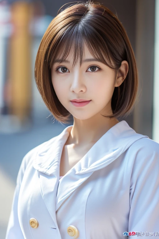 (8k, RAW Photos, Highest quality, Tabletop:1.2), (Realistic, Photorealistic:1.37),One Girl, Professional Lighting, Photon Mapping, Radio City, RAW Photos、(Photorealistic:1.4)、Octane Rendering、Complex 3D rendering with ultra-detail, Studio Soft Light, Rim Light, Vivid details, Super Detail, Realistic skin texture, Detailed aspect, Beautiful details in the eyes, Highly detailed CG Unity 16k wallpaper, compensate, (Detailed Background:1.2),huge 、Highest quality, Ultra-high resolution, Tabletop, One Girl,Brown Hair,(short hair), 20-year-old,((Office Lady Suits)), Cute Face、((evening、Tree-lined street))、Nogizaka Idol、Chinese Idol、Japan is an idol