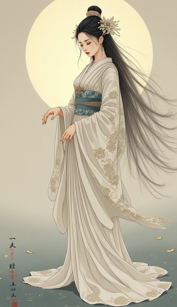 Highest quality，masterpiece，Ultra-high resolution, Very detailed, 8K，Realistic,That&#39;s horrible、The neck is incredibly long and stretched out.、Woman in old kimono