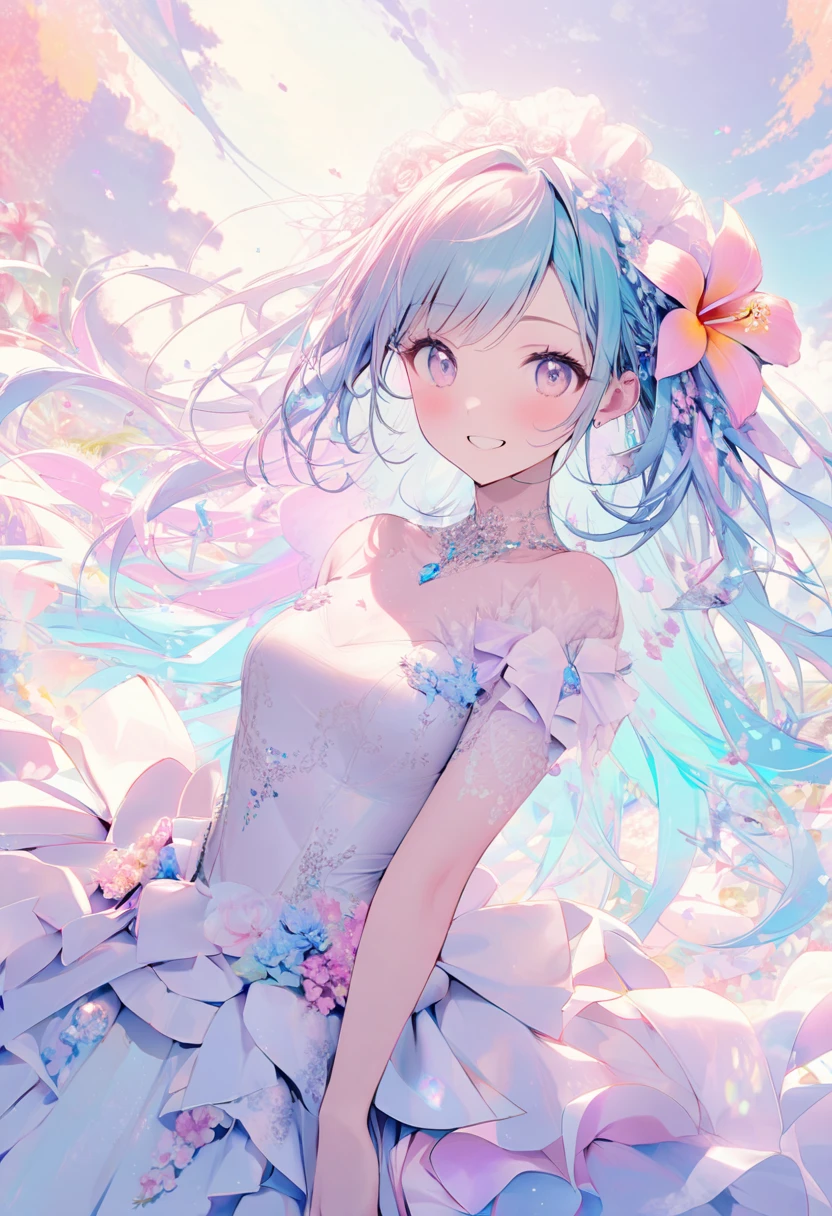 delicate Big eyes I have long hair Cute girl Pastel color clothes