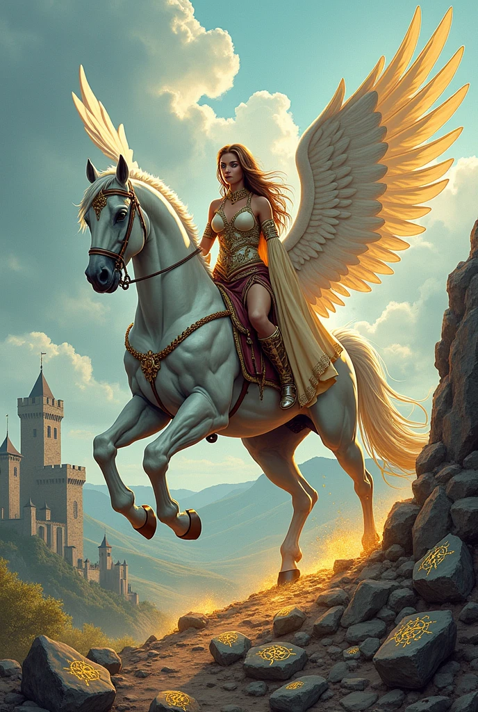 a beautiful girl riding a majestic phoenix, detailed portrait, long flowing hair, intricate feathers, mythical creature, surreal fantasy landscape, dramatic lighting, vibrant colors, cinematic composition, photorealistic, 8k, best quality, masterpiece