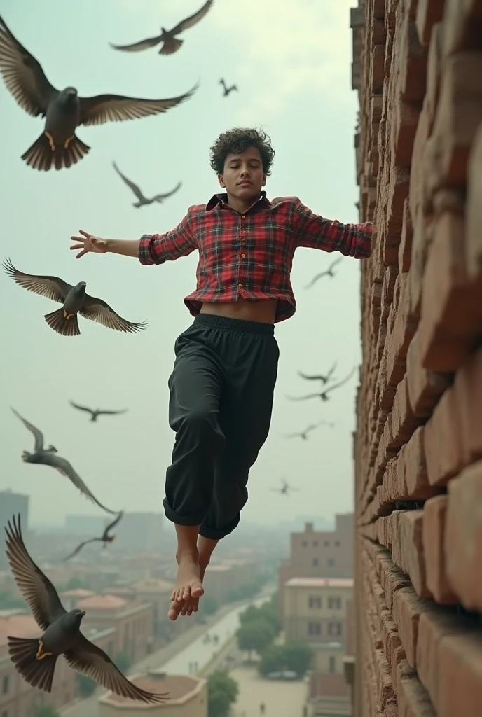An Indian boy flying kite