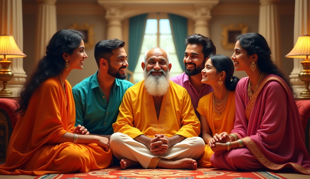 A 80 year old Indian man celebrating his birthday in huge villa with hot girls 