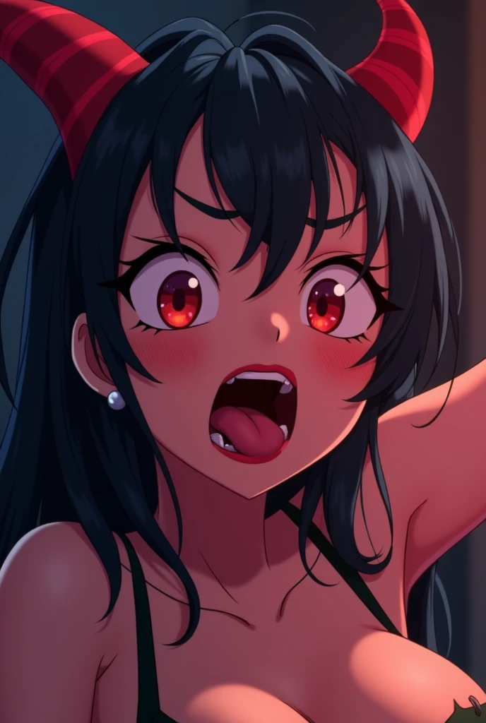 1girl, 10years old, , cute, 独奏, flat chest, cute children fashion, Black Hair、Red Eyes、Twin tails、Front facing、trembling with sexual climax