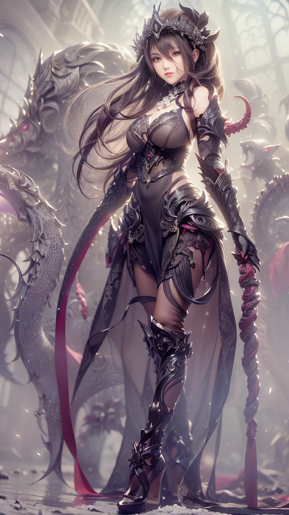 (Meisterwerk), very high quality, ultra-detailliertes CG Unity 8k Wallpaper, beautiful demon queen, dreamlike armor, atemberaubendes Gesicht, Vollmond im Hintergrund