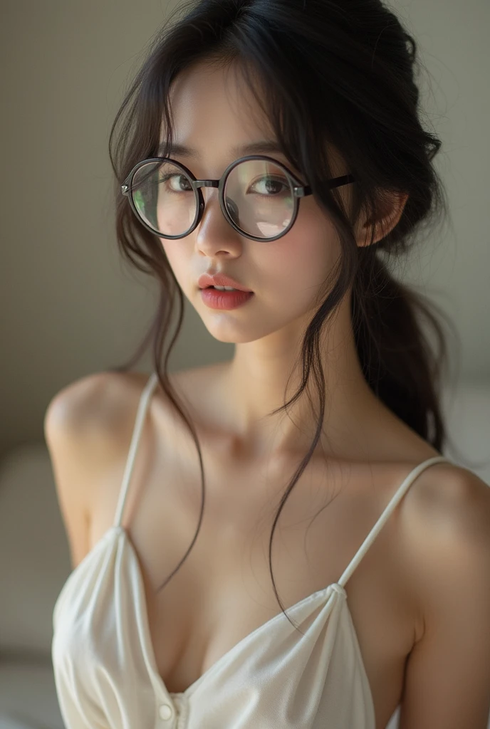 (ulzzang-6500:0.5) standing
pretty petite cute girl , super model, natural skin texture, realistic eye and face details, nature outdoor, mountain, diffused light that wraps the characters in a warm and dreamy glow, sunny, soft lighting, mountains ,farmhouse on meadow, shiny skin tone, waist up, braid, flat chest, small breast, petite, tiny tits, nsfw, topless,circle glasses, light smile
8K raw photo, Best quality, masterpiece, ultra high res. masterpiece, ultra realistic,32k, extremely detailed CG unity 8k wallpaper, best quality, photograph