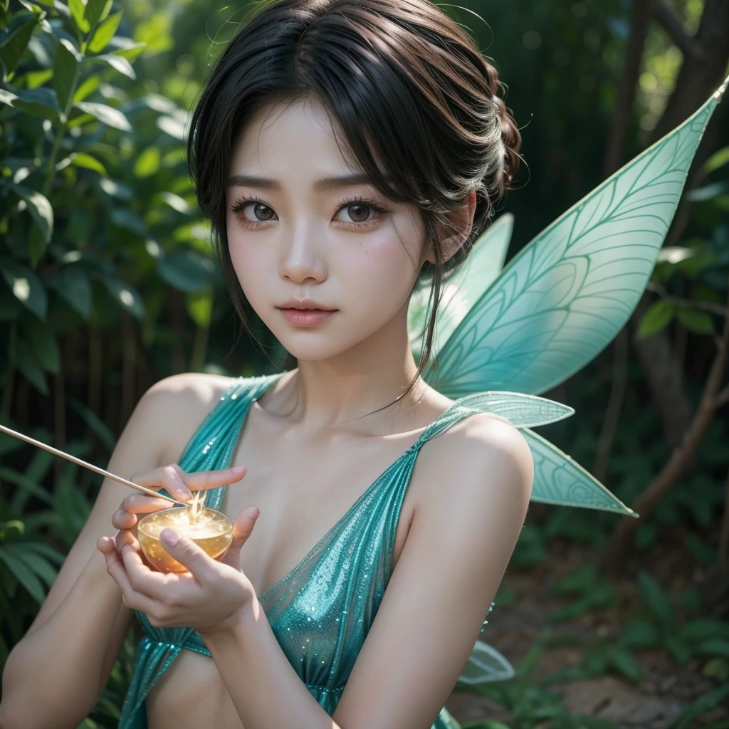 (((1 fairy standing on a lotus pond))), (((nude)))