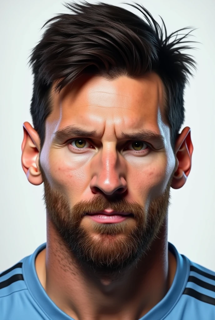 Make a messi's picture by using small football 