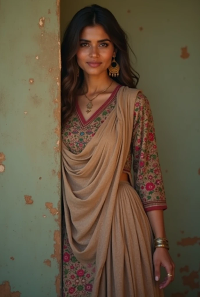 beautiful detailed girl in a serene garden, flowing dark hair, detailed eyes and lips, long eyelashes, rosy cheeks, graceful posture, turquoise blue hijab, delicate jewelry, traditional dress, constellation necklace, vivid colors, subtle brushstrokes, Persian-influenced pattern, soft lighting, traditional Arabic calligraphy, tenderly painted hands, 19th century portraits, color palette: warm tones, mood: tranquil, (best quality,4k,8k,highres,masterpiece:1.2),ultra-detailed,(realistic,photorealistic,photo-realistic:1.37)