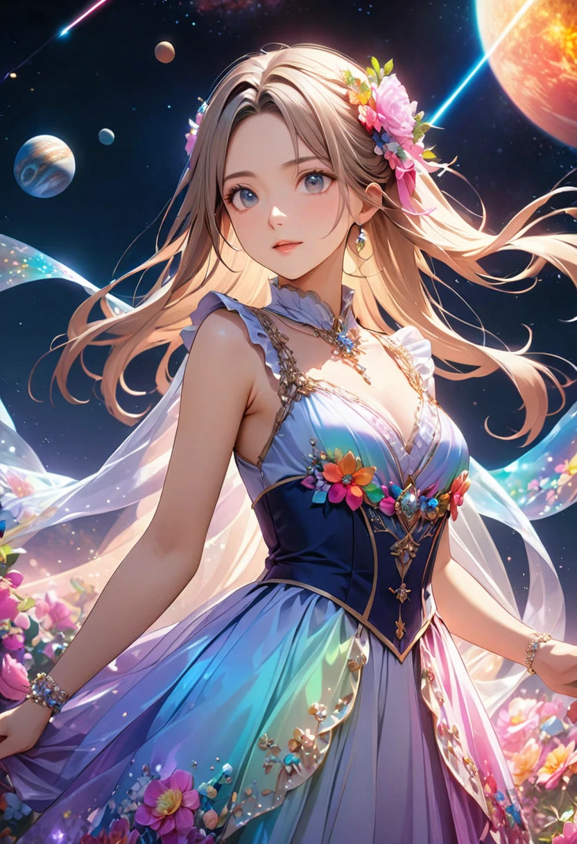 (highest quality:1.4),(masterpiece:1.4),super detailed,8K,cg,exquisite,Upper body,Lonely,thumb girl,Little Princess,flowing coat dress,garden background,detailed facial features,long curly hair,Almond Eyes,Delicate eye makeup,long fluttering eyelashes,Sparkling starry eyes,and a starry gaze, intricate lip details,soft and harmonious style.