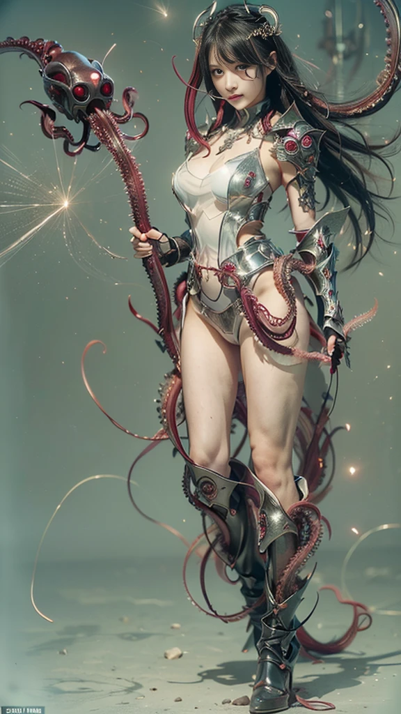 (Top quality, 8K, 32K, masterpiece, ticker: 1.3), (Photorealistic: 1.4), (NSFW), (Ultra High Definition), (Ultra Real 8kCG), Raw shooting, (Cowboy shot), 1 Girl, anatomically accurate body and hands, soft light, shiny skin, white skin, long wavy hair, purple hair, green eye contact, red leotard, ((Leotard that melts with body temperature, Melting,)), huge breasts, cute waist, navel, crotch, thighs, fancy house, bewitching, sexy, (surprised expression: 1.4), (surprised dynamic pose: 1.4), gold ornament,