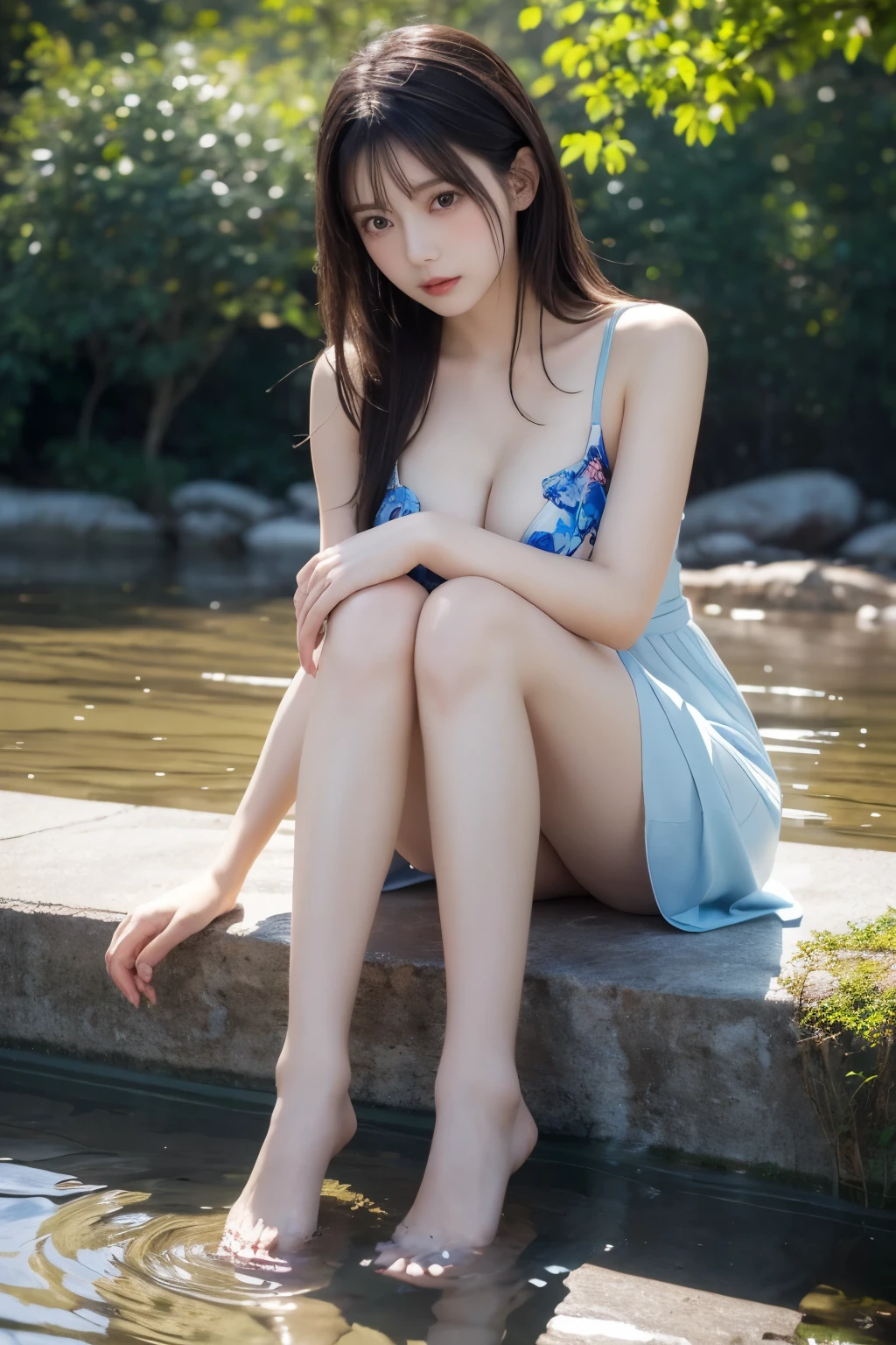 ((Bare shoulders)), ((Shot in the knee)), ((Standing and walking)), ((Elegant and charming gesture)), ((Close-up shot)), Photo of woman with flowers in hair, Portrait of Du Qiong, CG Trends, Reality, Beautiful Chinese model, Traditional Beauty, Chinese Girl, CGSTATION Trends, Hot topics on cgstation, Chinese, palace , cute and exquisite face, beautiful girl, A beautiful young womatomically correct,Fox Girl,Fox Girl,Huge breasts,High heel,White buds
