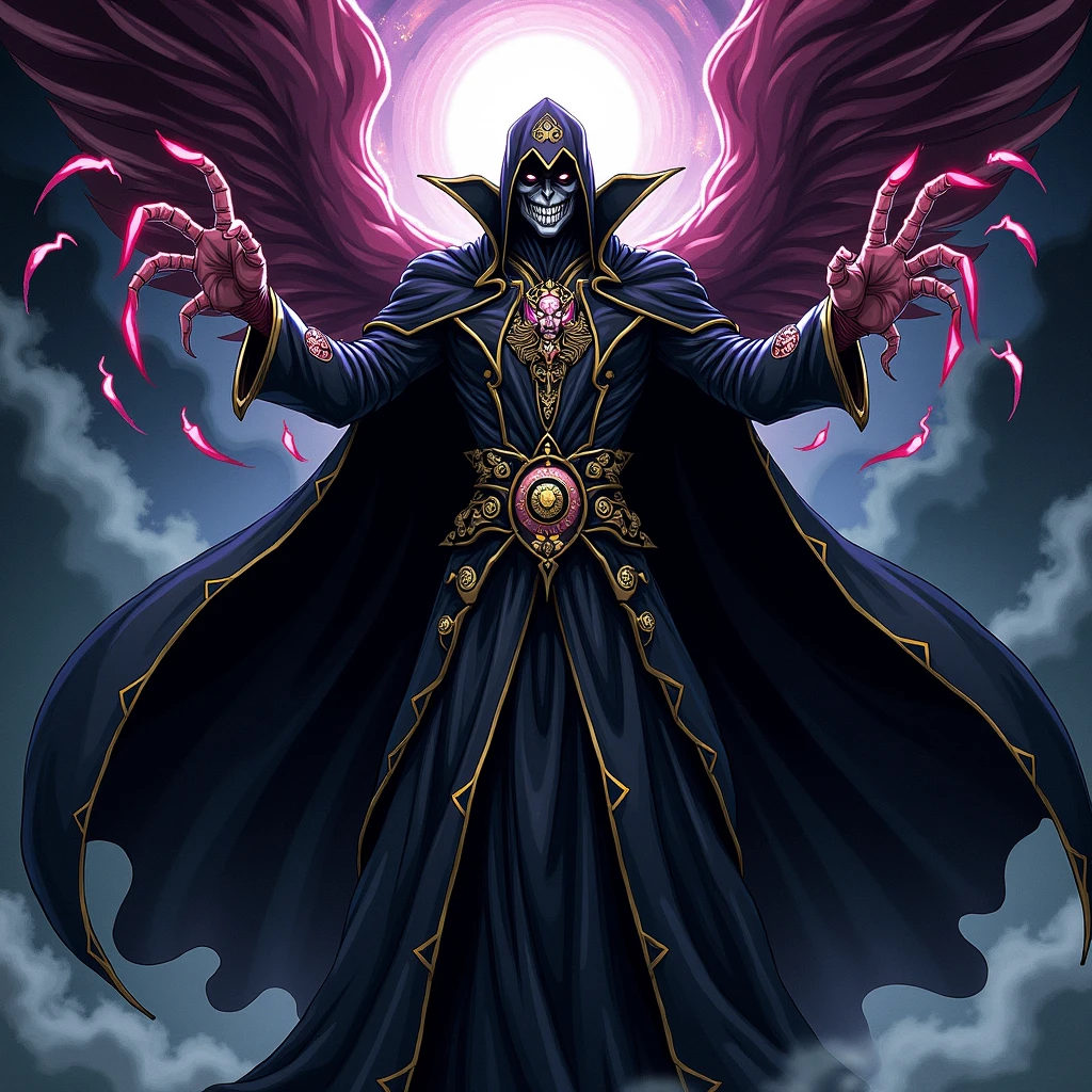 Create a villain in the manga yugioh style for me