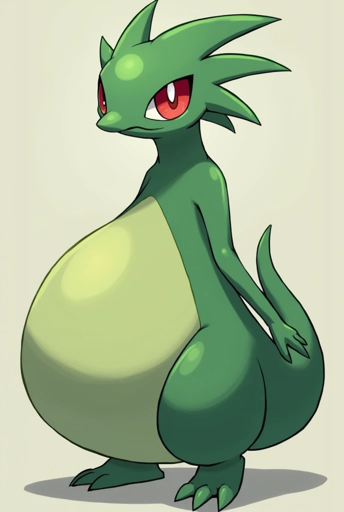 sceptile   ,anthro, Gigantic breasts, big nipples, large areola, orange nipples, thin waist, Gigantic ass, pussy, thighs, bare feet, nude, completely naked, standing 
