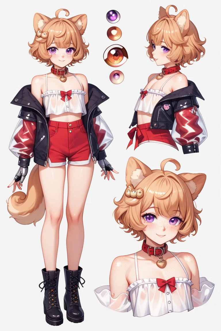 1girl、vtuber-fullbody、highest quality、Masterpiece、Official Art、The best composition、Super detailed、Standing in front of the viewer、short hair、8 heads、シンプルなbikini、Character design sheet、bikini、I don't wear clothes、Small breastany exposed areas、