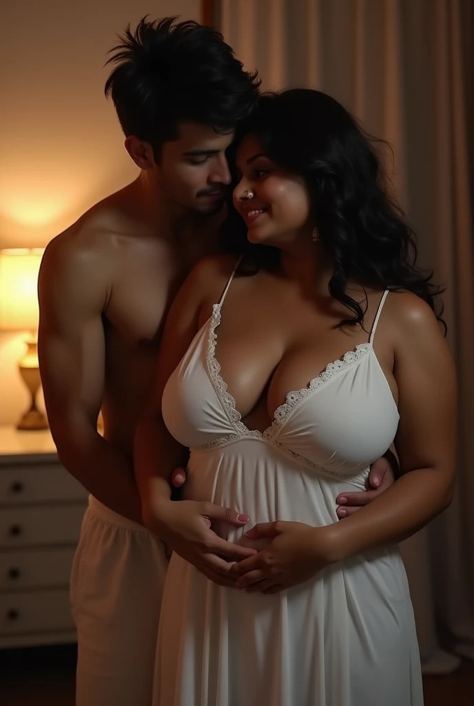 Man holding big boobs of indian beautiful mature aged woman