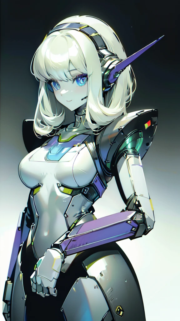 pretty, woman, sexy face, yellow eyes, white hair, slim body, sexy pose, pink tights, mecha, neon sign, led night city, seen from above, high quality, realistic, beautiful light, complete detail, black background