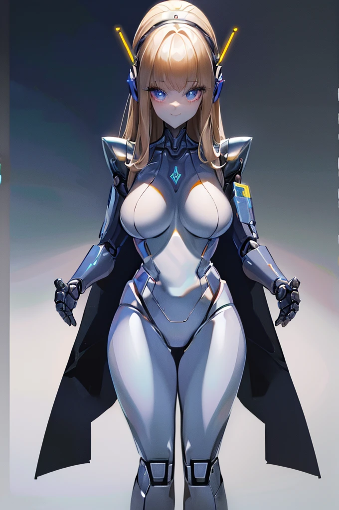 (masterpiece),(Highest quality),(Super detailed),(Best illustrations),(Best Shadow),(Absurd),(Detailed Background),(so beautiful), 16K, 8K, 4K,(Best Shadow),robotization,woman ,big bust,Robot Joint ,Metal skin,Black robot Suit,long hair,a black robot suit that covers the whole body,robot hand,cyber bodysuit,mecha head,(Detailed hands and fingers:1.2),Ball joint robot body,doll joint,beautiful face,beautiful robot girl,robotic eye,robotic hands,(no more human skin),android girl,cyborg girl,F cup, sexy body,(machine made joints:1.2),(machanical limbs:1.1),(blood vessels connected to tubes),(mechanical vertebra attaching to back),(mechanical cervial attaching to neck),no messy picture style,no emotion,tech control,black robot suit,maintenance,smile,hypno,highleg,leotard