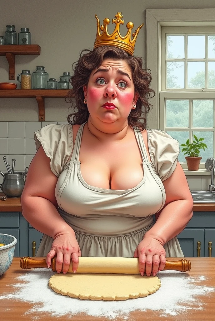 (masterpiece, best quality, highres, detailed, realistic:1.2), young european woman, USSBBW, morbidly obese, fatblob, detailed face, beautiful face, on all fours, messy, slob, messy hair, high aesthetic, panties, eating out of a trough, (side view:1.1)