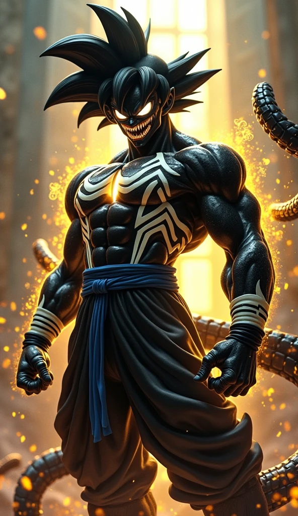 《the original god》Arataki Kazuto , male people， chest muscle， Sexy , Venom symbiote for your body, Black mucus of the body , into venom, venomize，Black bodysuit，（Cloak），Red cape，Abs，（Adult male）（（Venom possession，venom symbiote）），over-Tortoise Man，Battle damage，((Masterpiece)), ((Best quality)), Ultra detailed,((illustration)), Dynamic Angle, Detailed light, (Delicate eyes), Floating, 1boy, Male focus, Head, Clothing, Yellow eyes, necklace, tattoo, (Forehead:0.8), (ahoge:0.8), jewelry, brunette color hair,apathy，Ray， chest muscle， Sexy , Venom symbiote for your body, Black mucus of the body , （into venom）, Venom，frontage，Bust photo，White tight-fitting top，spiderman outfit，style of anime4 K， 4K anime wallpaper， Badass anime 8 K， 4 k comic wallpaper， young anime man， Anime boys， Anime wallpapers 4 k， Anime wallpaper 4K， High quality anime art style， Anime moe art style， Anime art wallpaper 8 K， Anime art wallpaper 4 K， RGB lighting，