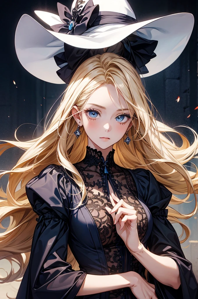 (masterpiece), best quality, high quality, 8k, wallpaper, (ultra-detailed:1.3), expressive sharp blue eyes,perfect face, (Witch), long blond shining hair, flying through sky on broom, wearing expressive clothes, (drawing style:1.5), expressive detailed jewelry, expressive detailed tattoos on body
Setting/location: flying in the sky, by night, moon shining, star sky, smooth lightning, position little ov center