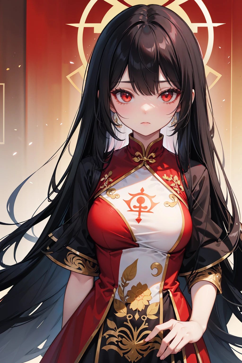 Mature women,Black long hair,Chinese style,Phoenix robe,Beautiful black eyes,Extremely detailed,high resolution,Simple background