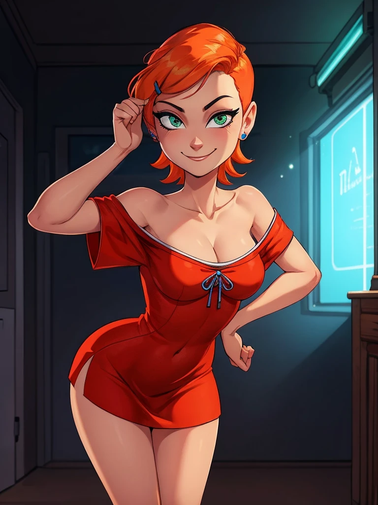 A busty and big ass bulma in a red dress