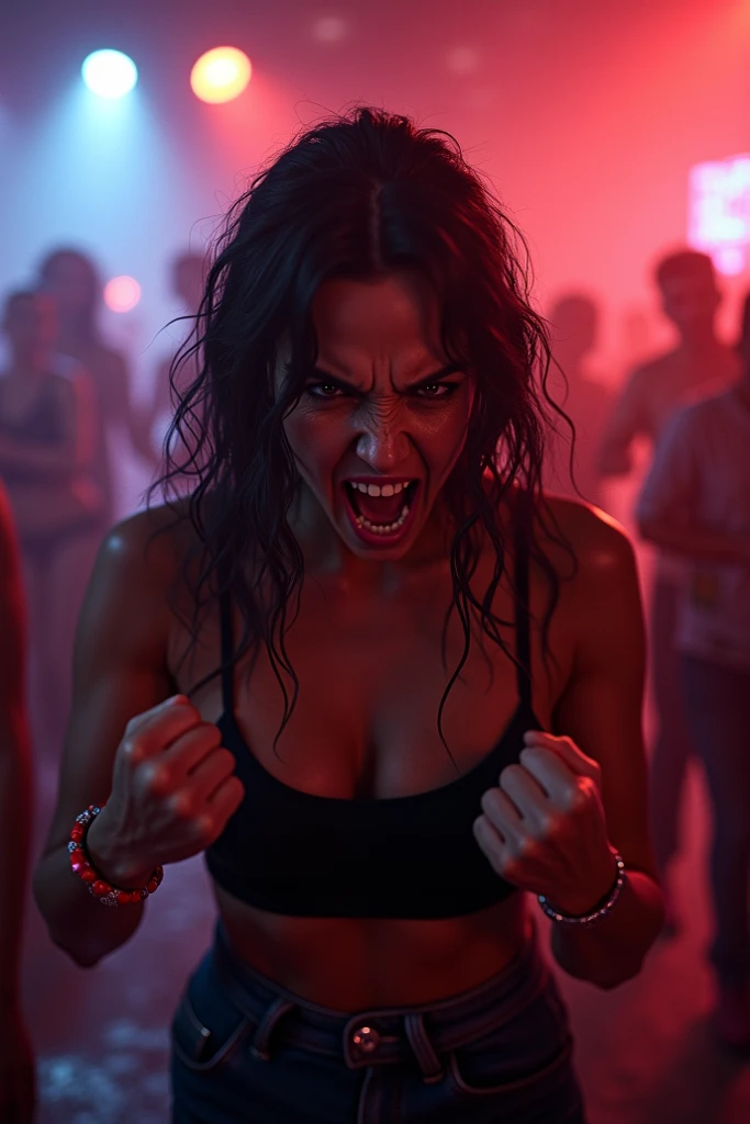 a woman screaming in terror, liquid metal coalescing into a bloodthirsty demon, busy shopping mall, hyper realistic, cinematic lighting, dramatic shadows, volumetric fog, vibrant colors, unreal engine, photorealistic, detailed facial features, expressive eyes, highly detailed, 8k, masterpiece, cinematic composition, dramatic atmosphere, intense contrast, moody lighting
