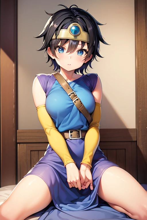 DragonQuest 3 heroine、 black hair、 shorthair、 are in estrus、I'm feeling lewd