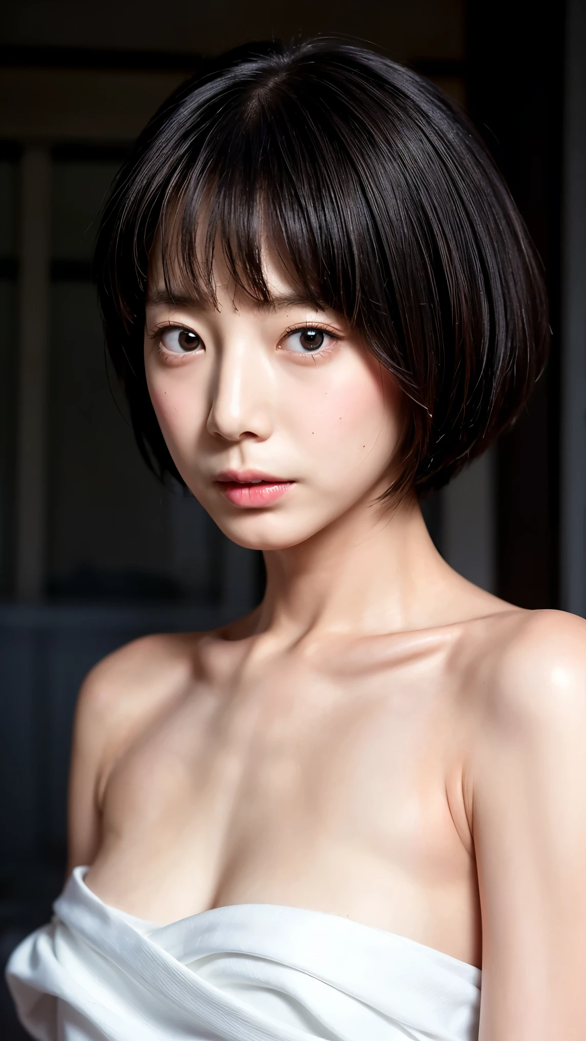 Bodybuilder Naked, (((VERY SHORT HAIRCUT:1.6))), masutepiece, High quality, UHD 32K, Realistic face, Realistic skin feeling , A Japanese Lady, 8 years old, , Very cute and baby-like face, (((FLAT CHEST))), (MATRIX WORLD), ((look In front  at the camera and SADNESS)), ((())), (((CUTE GIRL))), ((GREEN FLUORESCENT LIPS)), ((wering lingerie Bra Leopard Pattern)) little Bodybuilder, ((flat chest:1.8))