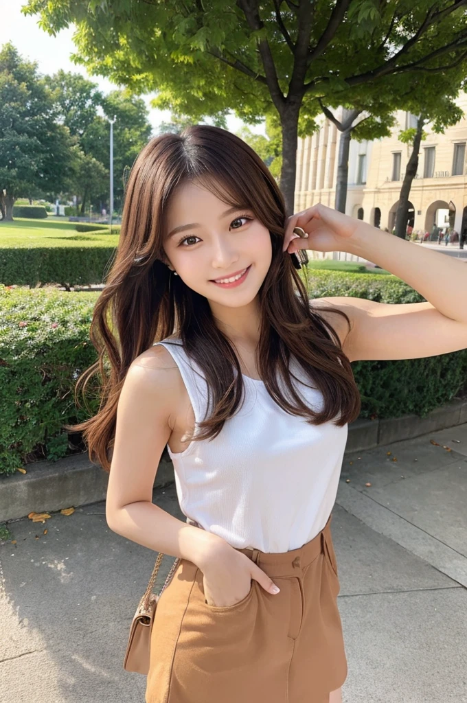 (masterpiece, best quality:1.1), (8k, raw photo, photo realistic:1.2, f22), (shiny skin), detailed skin,long pink hair,ribbon,detailed face, detailed eyes,smile,BREAK, real world, intricate details, smil, BREAK, 1girl, full body,(shortsleeve,stripe pattern,black),BREAK, (table:1.4)