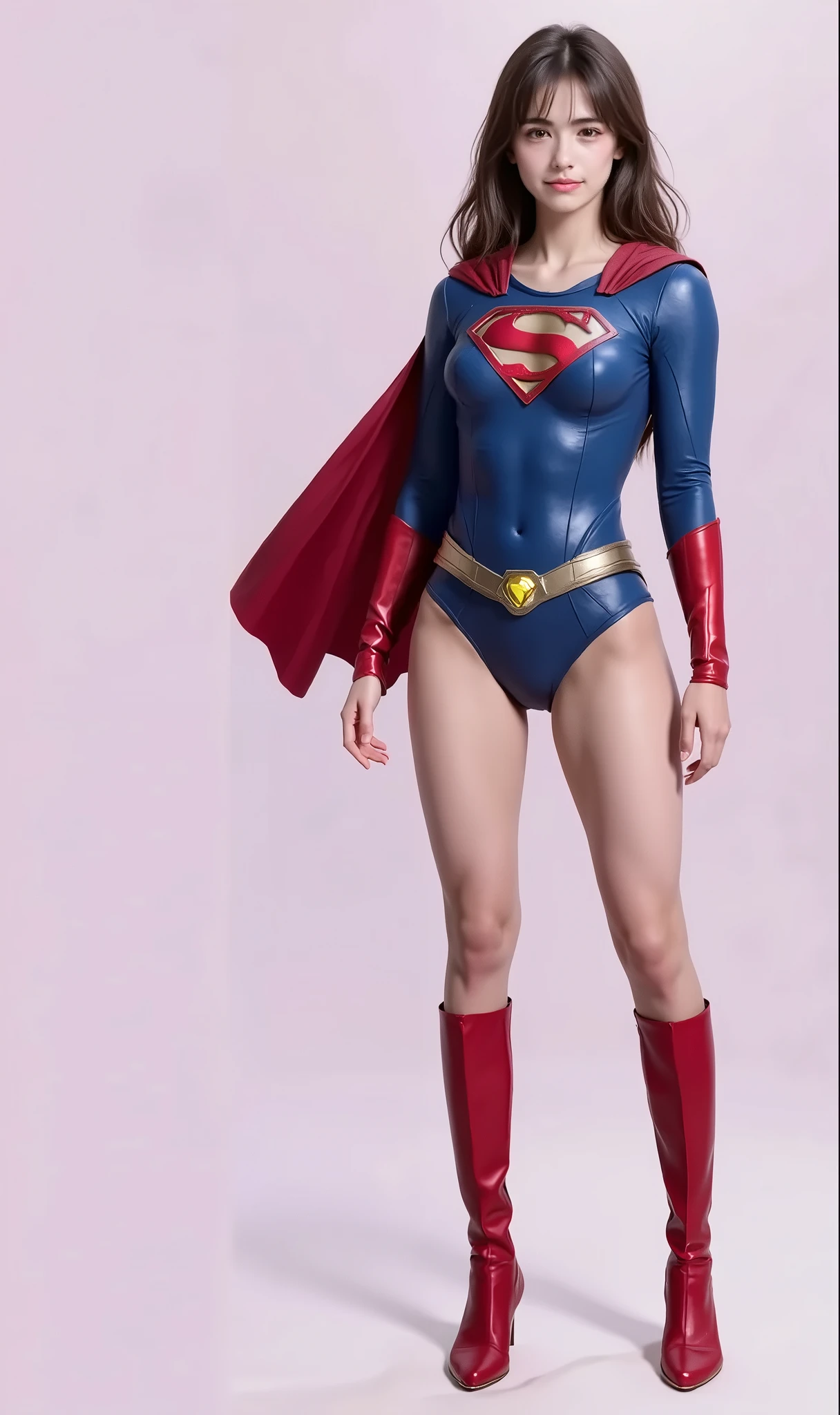 No background、Next to Supergirl is an .、(((Beautiful Short Hair)))、(((Beautiful legs in black tights.)))、(((Legally express the beauty of your smile)))、((((Make the most of your original images)))、(((体にぴったりフィットするSupergirl Costume)))、(((Supergirl Costume)))、(((short and beautiful hair)))、(((suffering)))、(((Please wear black tights....、Wear red boots)))、((Best image quality、8k))、((Highest quality、8k、masterpiece:1.3))、(((Preserve background )))、Sharp focus:1.2、Beautiful woman with perfect figure:1.4、Slim Abs:1.2、Wet body:1.5、Highly detailed face and skin texture、8k