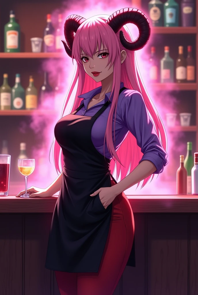 painting of a woman with pink hair standing in a bar, lois van baarle and rossdraws, alice x. zhang, stylized urban fantasy artwork, fully clothed. painting of sexy, beautiful character painting, rossdraws cartoon vibrant, in a bar, rossdraws digital painting, stylized digital illustration, ( waitress ) girl, rossdraws pastel vibrant