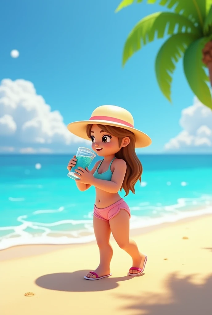 cartoon summer beach scene with fruits and umbrellas, poster ; summer, Popular on cgstation, mobile game background, summer time, mobile game, Chiba Yudai, summer swimming , Ghost Festival, Popular on cgstation内容, summer festival in background, refrigerator