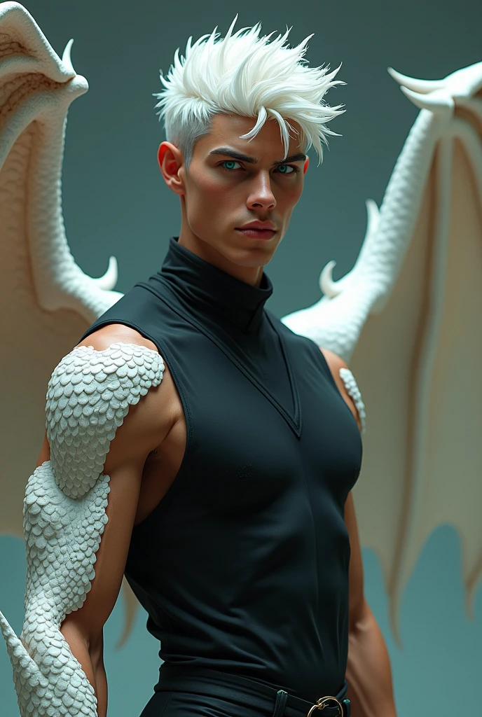 Photo-realistic, ((best quality)), ((masterpiece)), (detailed), short wavy hair, perfect face, the devil, masculine portrait of the devil, personification of The Devil, (evil look), super pale skin, (massive huge majestic black dragon wings:1.3), black wings, demon wings, devil wings, 2 wings, 18-year-old, super male model, handsome, tall, cute looking, evil look, dark look powerful, young male model, handsome mythical creature, super strong, muscular, fit, massive muscles, six pack, clean shave, blue eyes, white skin, pale skin, super pale skin, white pale skin, albino skin, wavy messy brown hair, short messy hair, messy wavy hair, (shirtless:1.5), bare-chested, muscle, ripped, strong body, fit body, pantless, fully naked, nude, naked, nsfw, 1 perfect penis, 1 amazing penis, 1 nice penis, 1 beautiful penis, 1 amazing penis, 1 good penis, 1 male penis, perfect gland, nice gland, amazing gland, perfect scrotum, amazing scrotum, nice scrotum, great scrotum, male scrotum, male genitalia, male structure,, Dark background 8k, high detailed, ultra-detailed, Stylish Pose, mist, fog, mysterious, (Dark background:1.6), (dark cinematic:1.5), (backlight) (ruins Gothic cathedral:1.2), ruins, , low flooded