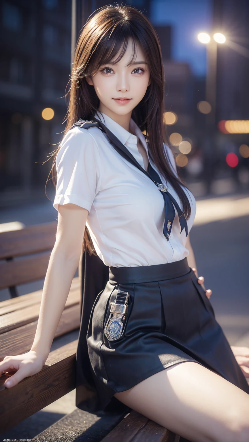 (8K, RAW Photos, masterpiece:1.3), (Realistic, photo-Realistic:1.37), (night), (View your viewers:1.331), (Gray Hair), Pause, Tokyo Street, nightcityscape, Cyberpunk City, Soft Light, One girl, Very beautiful face, bust, Put your hands down, Random hairstyle, Random representation, Big eyes, Lower abdomen, (Short sleeve .JK_shirt), JK_style, (dark blue JK_skirt), (bow JK_tie), Mix 4., Highest quality Dirty Body Upper Body Sweaty Expose Fluid from nipples Revpe Slimy saliva ating Watching the audience Attractive body Muscular lure sweating 胸をExpose