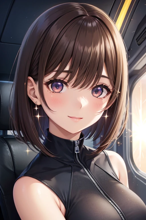 Nene Kasaki々、 Shiny Maroon Hair,  shorthair, ( brown pretty eyes、 Sparkling Eyes , Fine grain)、smile、 ultra-detailed eyes sandwiched between columns、 Highly Detailed Faces ,  very detailed eyes, one girl, Alone、  Masterpiece , cowboy shot 、  super high resolution,



 F 35 Pilot , ,  F 35 fighter cockpit interior. Outdoor Lightning , Thunderbolt, Storm clouds , Air combat,