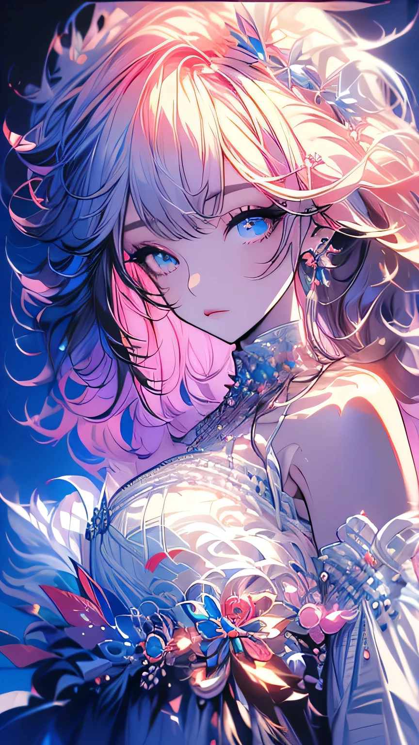 pretty girl,青hairショートヘア, loose fluffy perm,花のhair飾り,Big Breasts, 1 girl , animal__Fluffy, animal_S, 前hair, Naked_ shoulders , black_hair, , chest, cin_S, closure_mouth, Eyebrow_viSible_Through_hair, green_eye, gray_background, hair_between_eye, Khalil_( princess your ddler_Connect!), length_hair, watching _in_ viewer, shirt, Simple_background, sleeveless, sleeveless_ shirt, Solo, upper_body, white_background, white_ shirt,