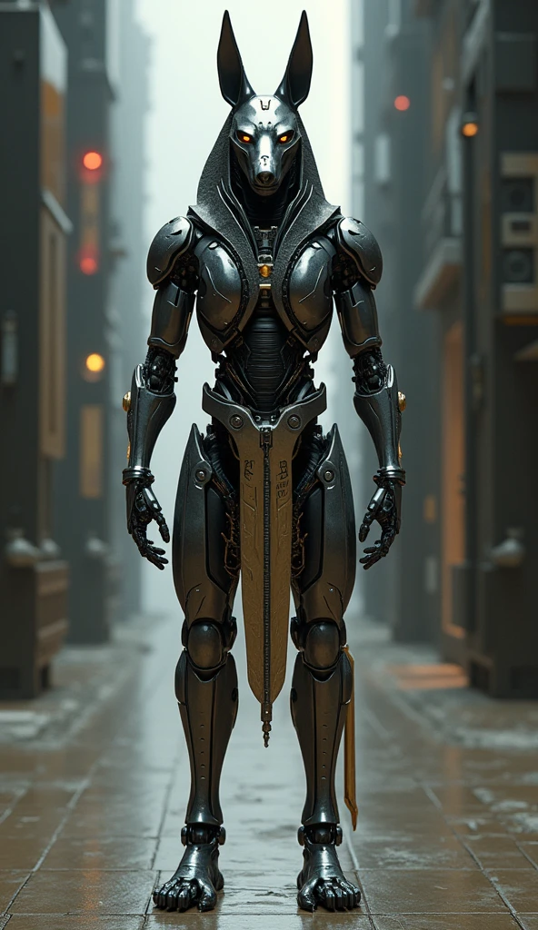 Masterpiece, best quality, black armed female figure in sci-fi battle armor with cybernetic helmet, aiming on one knee, mask, sci-fi visor, bald head, armed figure, weapon in hand, aiming, plate armor, insulated armor, spacesuit, lots of small details, sci-fi movie style, on a ruined city street, overcast, photography, cinematic rendering, ray tracing, highest quality, highest detail, Cinematic, Third-Person View, 8K, Ultra-HD, Natural Lighting, Moody Lighting, Cinematic Lighting,