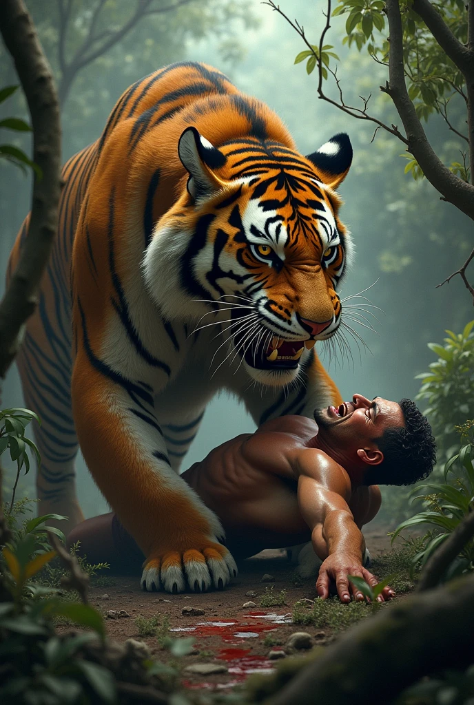 A leopard attacked a man. 