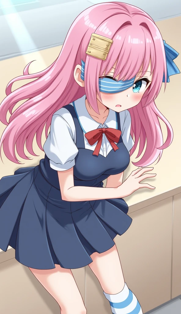 score_9, score_8_superior, score_7_superior, sauce_anime,
Samakoya, Matama Akoya, Long Hair, Brown Hair, Green Eyes, Multicolored Hair, Aqua Eye, two side superior, Striped Hair,
skirt, shirt, Knee socks, bow, , Jacket, white shirt, black Knee socks, bowtie, red bow, zettai ryouiki, button, blue Jacket, red bowtie, grey skirt, high-waist skirt, Tied up with rope,gag,Struggling,blush,Painful expression,
