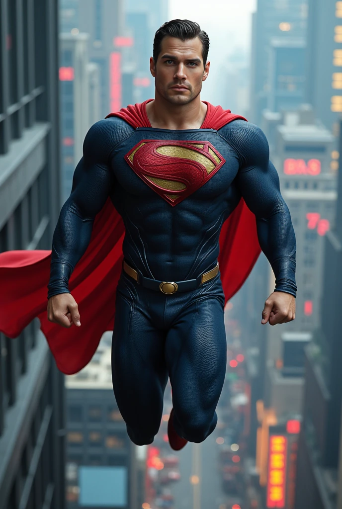 (masterpiece:1.2, Exceptional Quality, Mirror-like, Cinematic Experience, Best illustrations:2.0), Ultra-high resolution, Very detailed, 8k, wallpaper, (Super sexy man:0.5), (Super muscular:2.0), (h3nr4, Henry Cavill:2.0), (looking at camera:2.0), (Muscular Chest:2.0), (Elegant body:2.0), (Beautiful Eyes, Shining eyes, Detailed face, Short stubble, Beautiful skin texture:1.3, undercut haircut:1.3), (Beautiful male hands:2.0), (Fine hand:2.0), (in mid-flight superhero pose:2.0), (Wearing a Superman suit:2.0), (In the background a cityscape:2.0), (Super sexy:2.0), (Very muscular thighs:2.0), (Super functional:2.0), (Cyberpunk:2.0), (SF:2.0), (Visual Effects:2.0), (Upper body close-up:2.0), (dynamic:2.0), (Serious:2.0)