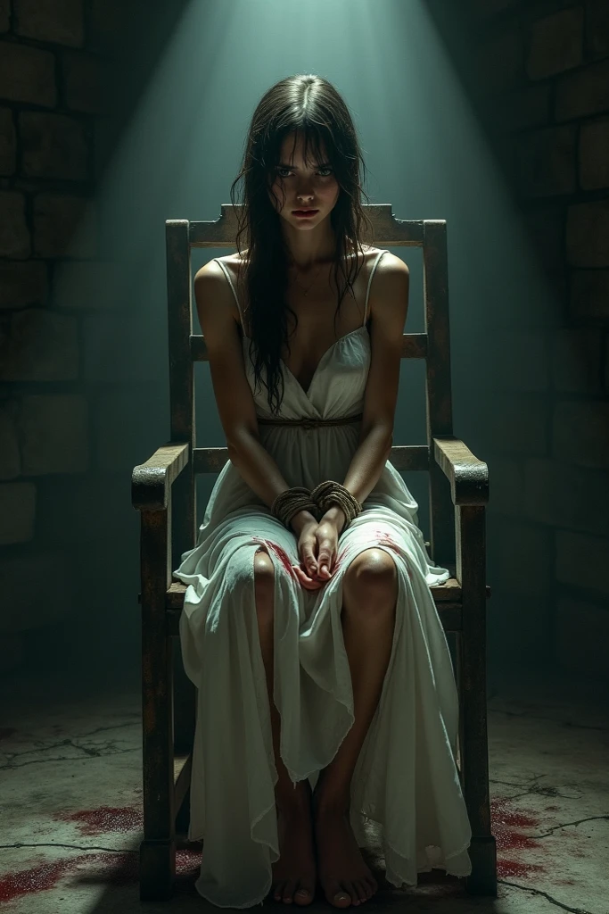 Phaedra commits suicide over the death of Hippolytus, make it like a cartoon, with blood