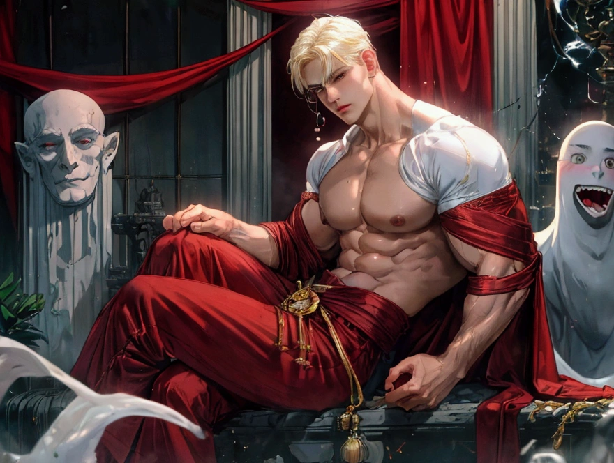(megan fox:1.25), (muscular:1.5), (full body view:1.25), (pale skin, white hair, red eyes:1.46), (vampirella outfit:1.1),(very muscular bodybuilder girl:1.25), (huge upper body:1.25), (narrow hips:1.0), long hair, (huge muscular arms:1.5,), (10-pack abs:1.4), (large :1.25), (horror:1.0), (esoteric:1.1), (solo:1.4), (dynamic angle:1.0), (cowboy shot:1.0), thin legs, Realistic, Very detailed face and eyes, (masterpiece:1.1), (best quality:1.1), (ornate:1.1), (beautiful girl face:1.25)